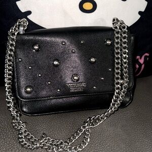 Victoria secret black double chain handbag